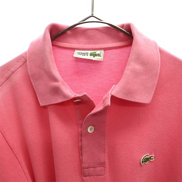 ラコステ 半袖 ポロシャツ ピンク LACOSTE 鹿の子 メンズ