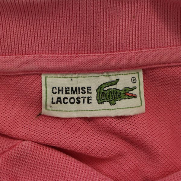 ラコステ 半袖 ポロシャツ ピンク LACOSTE 鹿の子 メンズ