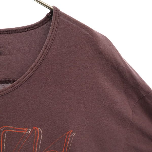 ディーゼル プリント 半袖 Tシャツ XXL ブラウン DIESEL ビッグサイズ メンズ