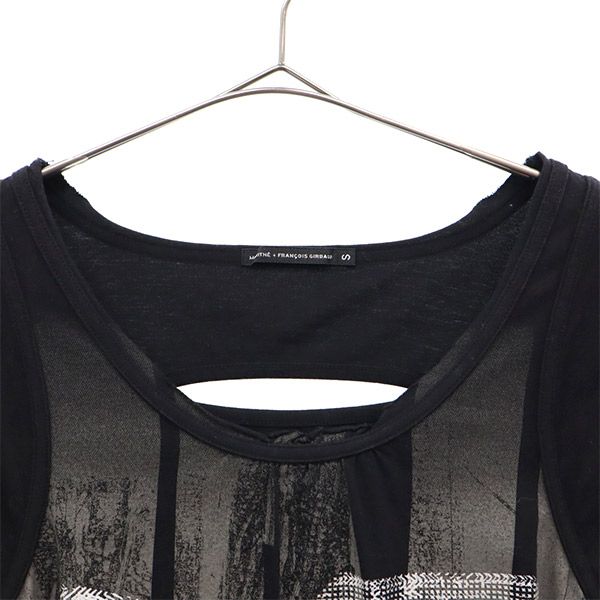 MARITHE + FRANCOIS GIRBAUD マリテフランソワジルボー プリント 半袖 Tシャツ S ブラック レディース