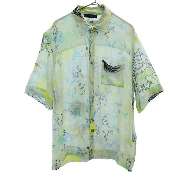 ディーゼル 総柄 半袖 シャツ XXS ブルー DIESEL メンズ