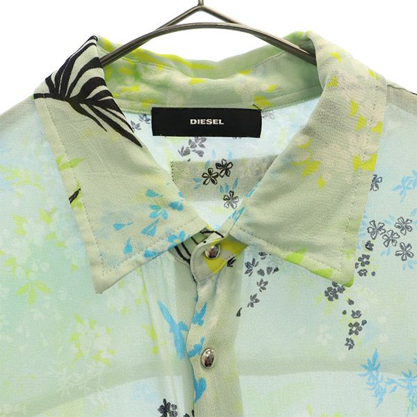 ディーゼル 総柄 半袖 シャツ XXS ブルー DIESEL メンズ