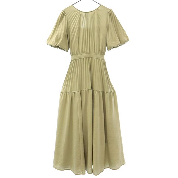 SNIDEL スナイデル SWFO212009 半袖 バックデザインプリーツ ワンピース 0 ベージュ レディース