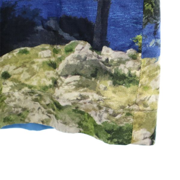 LACOSTE ラコステ 総柄 半袖 シャツ 39 ブルー メンズ