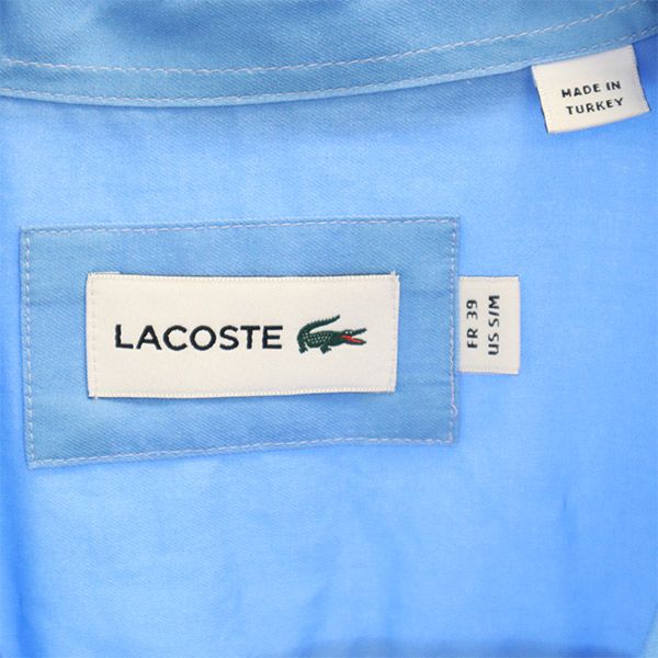 LACOSTE ラコステ 総柄 半袖 シャツ 39 ブルー メンズ