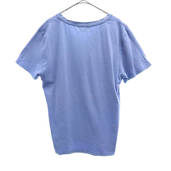 アーペーセー プリント 半袖 Vネック Tシャツ XS ブルー A.P.C. メンズ