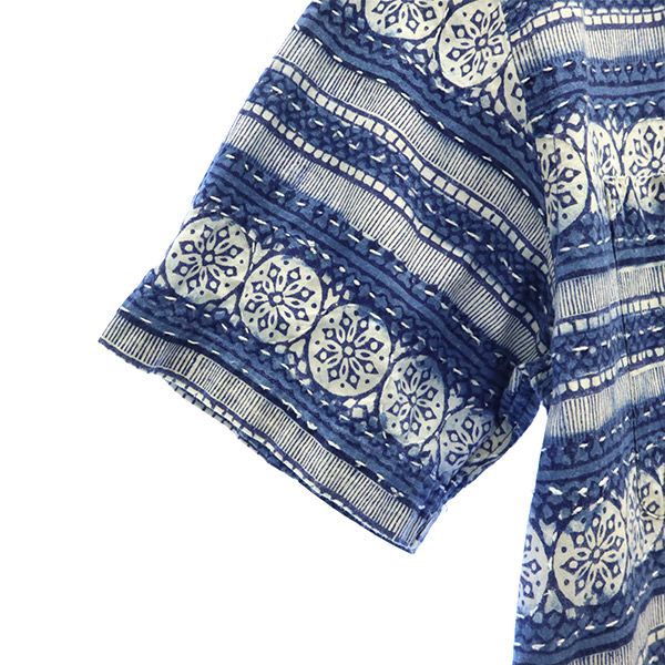 Pilgrim ピルグリム 日本製 総柄 半袖 シャツ S ブルー系 メンズ