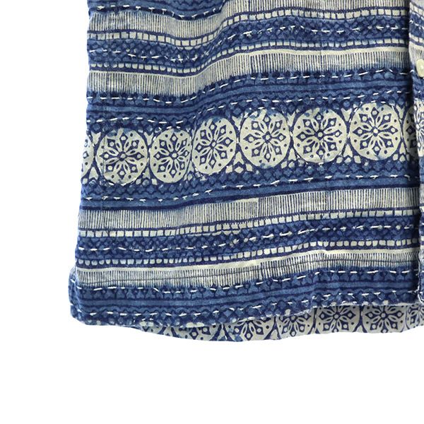 Pilgrim ピルグリム 日本製 総柄 半袖 シャツ S ブルー系 メンズ