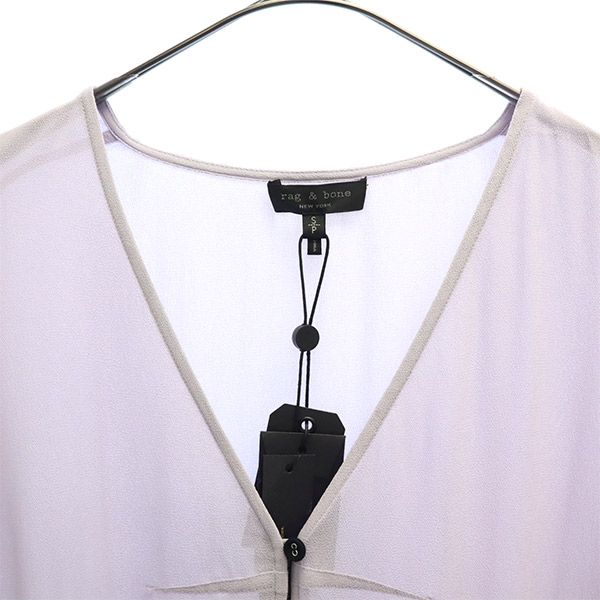 未使用 rag & bone ラグアンドボーン 半袖 シアー ロングワンピース S パープル レディース