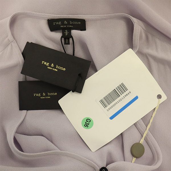 未使用 rag & bone ラグアンドボーン 半袖 シアー ロングワンピース S パープル レディース