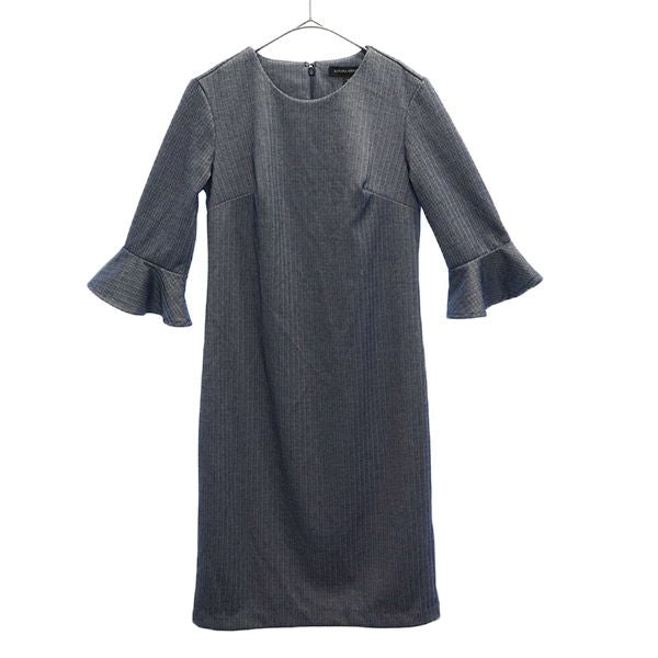 未使用 Banana Republic バナナリパブリック 総柄 長袖 ワンピース 0 グレー系 レディース