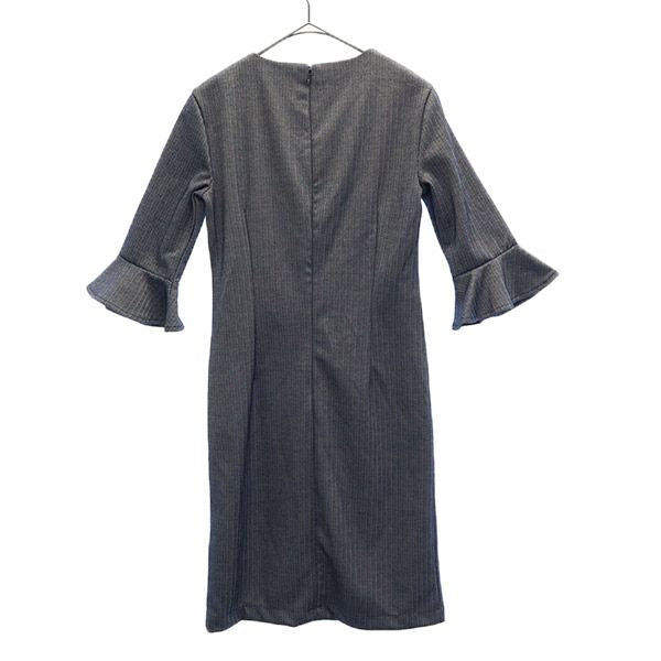 未使用 Banana Republic バナナリパブリック 総柄 長袖 ワンピース 0 グレー系 レディース