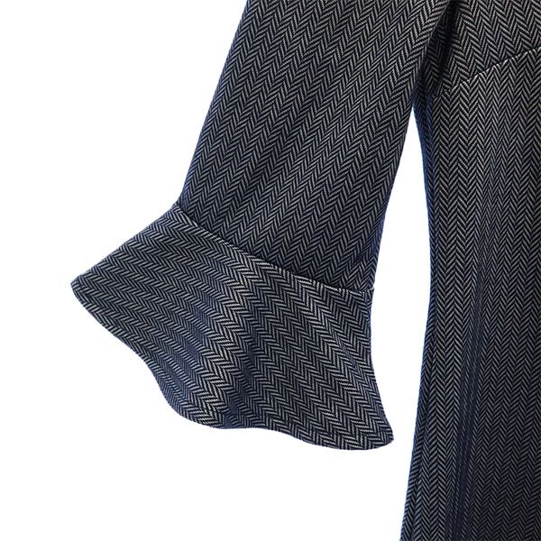 未使用 Banana Republic バナナリパブリック 総柄 長袖 ワンピース 0 グレー系 レディース