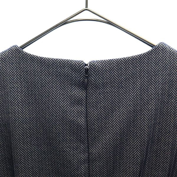 未使用 Banana Republic バナナリパブリック 総柄 長袖 ワンピース 0 グレー系 レディース