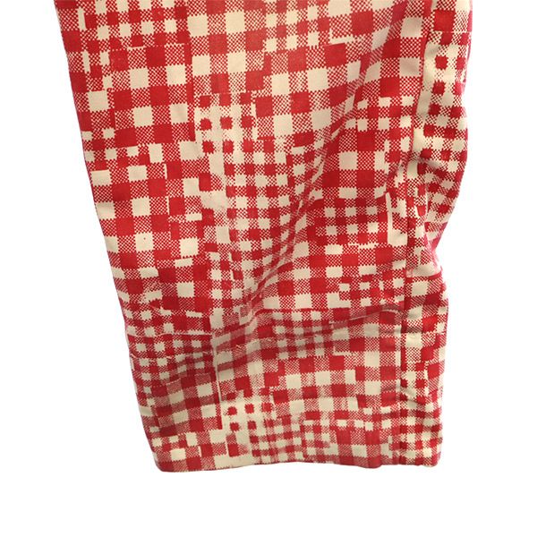 keisuke kanda ケイスケカンダ チェック柄 ストレートパンツ 2 レッド ボタンフライ レディース