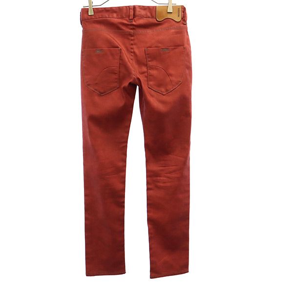 クンナ カラー パンツ w30 レッド KUNNA ボタンフライ メンズ