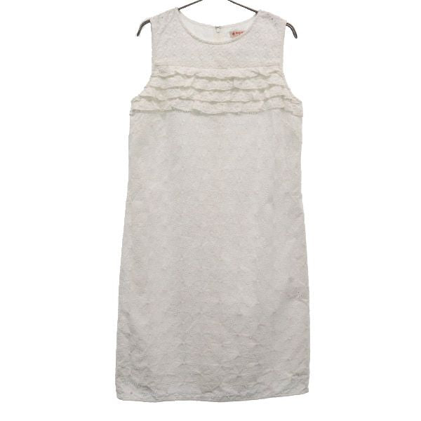 ブルックスブラザーズ レース ノースリーブ フリル ワンピース 6 ホワイト Brooks Brothers Red Fleece レディース