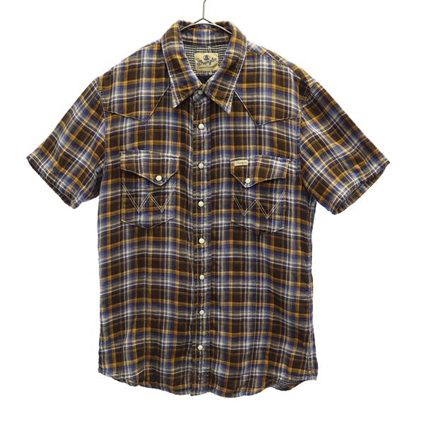 ■ エイケイエム×ラングラー AKM×Wrangler 裏地チェックブーツカットデニムパンツ L ■U49 AKM × Wrangler エイケイエム × ラングラー WS0072