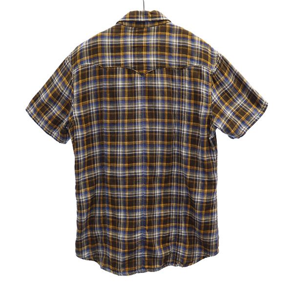 ラングラー エイケイエム コラボ チェック柄 半袖 ウエスタンシャツ L Wrangler AKM メンズ