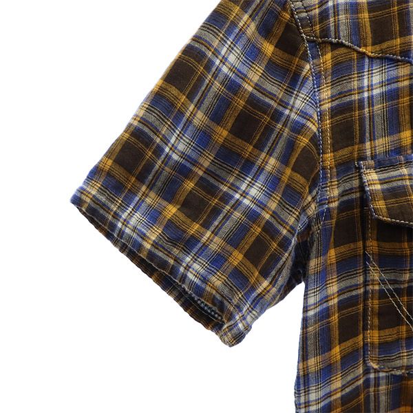 ラングラー エイケイエム コラボ チェック柄 半袖 ウエスタンシャツ L Wrangler AKM メンズ