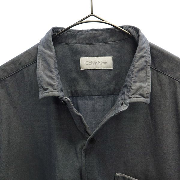 Calvin klein カルバンクライン 半袖 シャツ L グレー メンズ