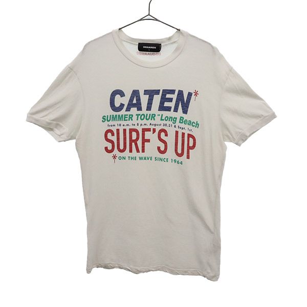 DSQUARED2 ディースクエアード イタリア製 プリント 半袖 Tシャツ L ホワイト メンズ