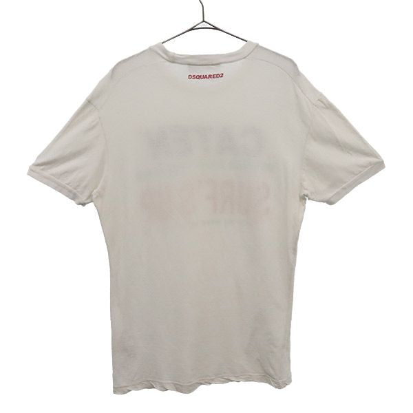 DSQUARED2 ディースクエアード イタリア製 プリント 半袖 Tシャツ L ホワイト メンズ
