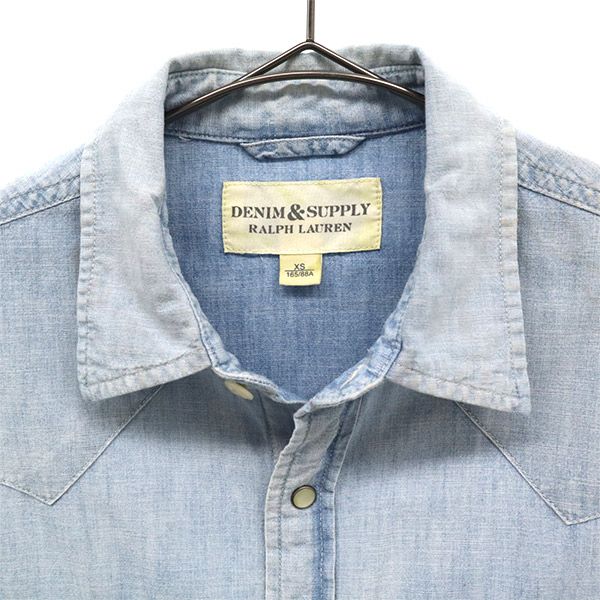 デニムアンドサプライ 半袖 デニムシャツ XS ブルー DENIM&SUPPLY RALPH LAUREN メンズ
