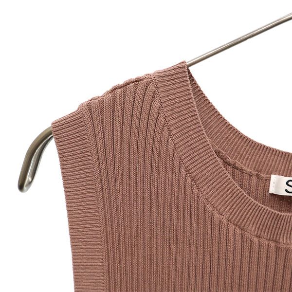 SNIDEL スナイデル SWNO204032 ノースリーブ リブ ロングワンピース F ブラウン レディース