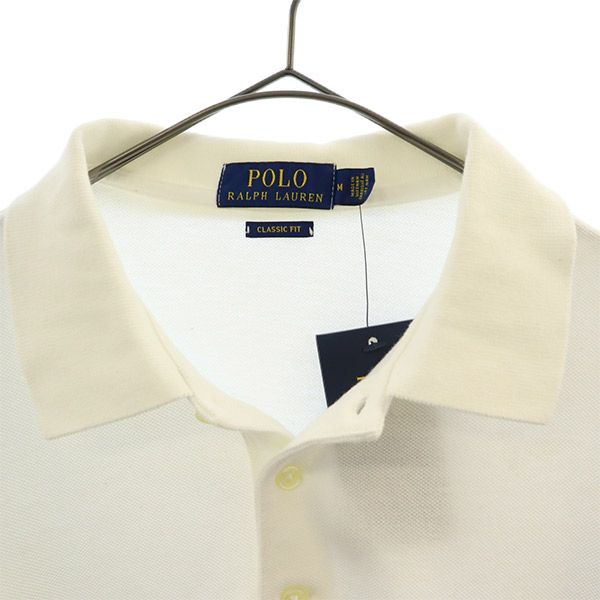 POLO RALPH LAUREN ポロラルフローレン 未使用 グラデーション 半袖 ポロシャツ M ホワイト×ブルー 鹿の子 メンズ