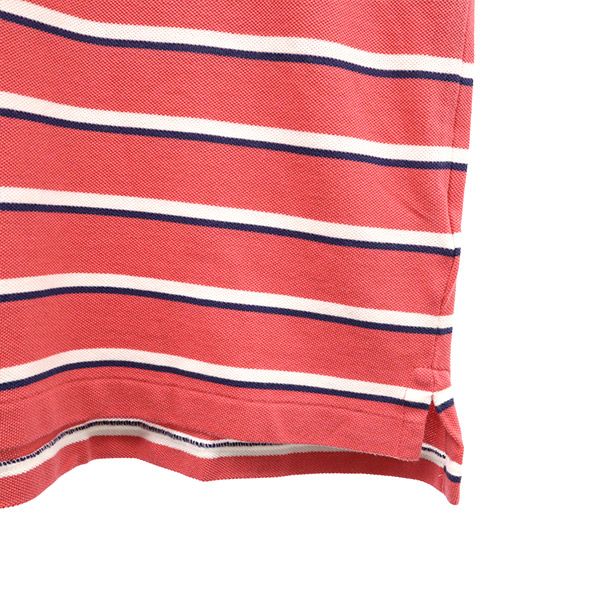 未使用 ポロラルフローレン ボーダー 半袖 ポロシャツ M ピンク POLO RALPH LAUREN メンズ