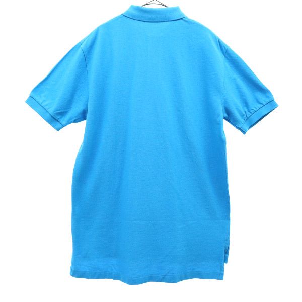 未使用 Polo by Ralph Lauren ポロバイラルフローレン 半袖 ポロシャツ M ブルー 鹿の子 メンズ