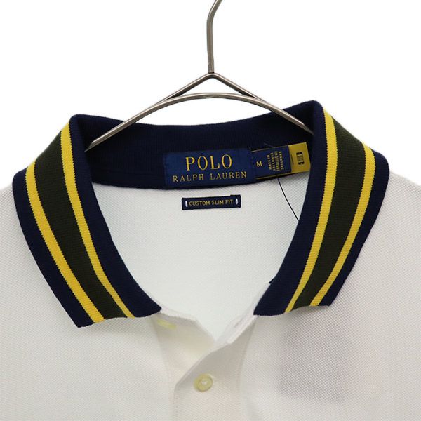 ポロラルフローレン 未使用 半袖 ポロシャツ M ホワイト POLO RALPH LAUREN 鹿の子 メンズ