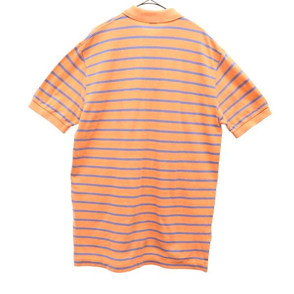Polo by Ralph Lauren ポロバイラルフローレン 未使用 ボーダー 半袖 ポロシャツ M オレンジ×ブルー メンズ