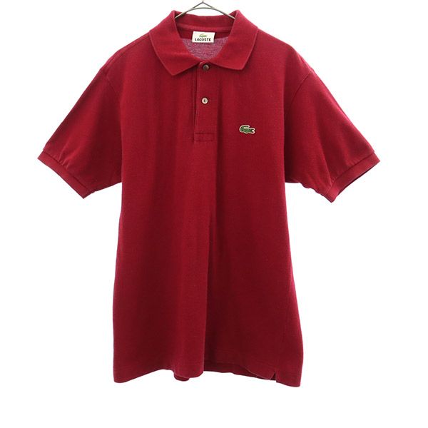 ラコステ 半袖 ポロシャツ 3 レッド LACOSTE 鹿の子 メンズ