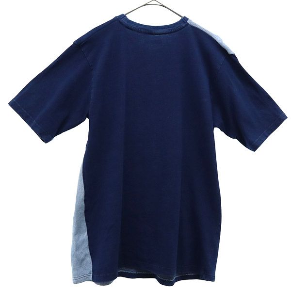 TETE HOMME テットオム 未使用 半袖 切替 トレーナー L ネイビー系 スウェット メンズ