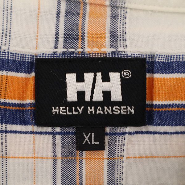 ヘリーハンセン チェック 半袖 シャツ XL ホワイト系 HELLY HANSEN メンズ