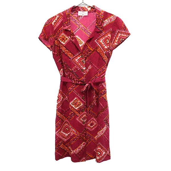 TOCCA トッカ 総柄 半袖 ワンピース 4 ピンク系 レディース