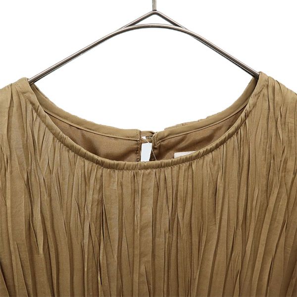 未使用 スピックアンドスパン 日本製 ノースリーブ ロングワンピース F ベージュ Spick and Span レディース