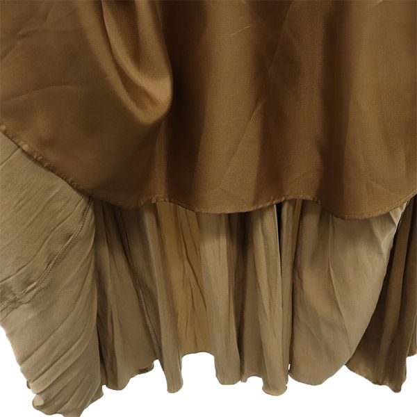 未使用 スピックアンドスパン 日本製 ノースリーブ ロングワンピース F ベージュ Spick and Span レディース