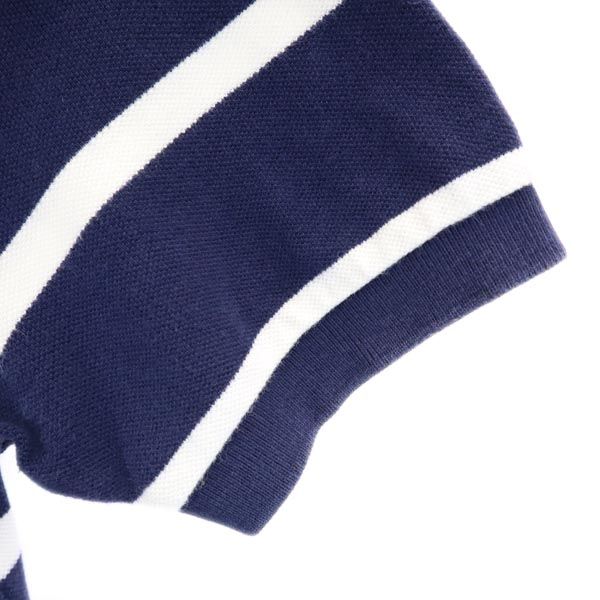 ポロバイラルフローレン ボーダー柄 半袖 ポロシャツ S ネイビー系 Polo by Ralph Lauren 鹿の子地 メンズ