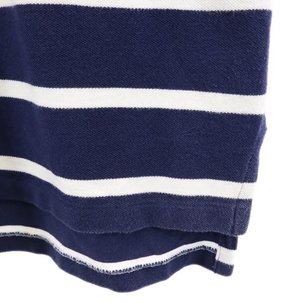 ポロバイラルフローレン ボーダー柄 半袖 ポロシャツ S ネイビー系 Polo by Ralph Lauren 鹿の子地 メンズ