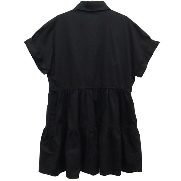 ザラ 半袖 ティアード ワンピース S ブラック ZARA レディース