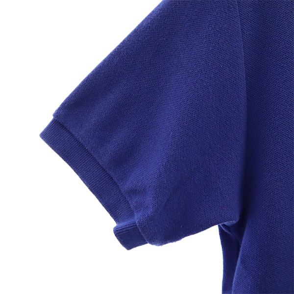 ラルフローレン 刺繍 半袖 ポロシャツ M ブルー RALPH LAUREN 鹿の子 レディース