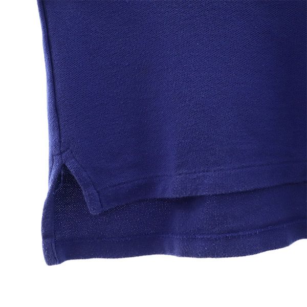 ラルフローレン 刺繍 半袖 ポロシャツ M ブルー RALPH LAUREN 鹿の子 レディース