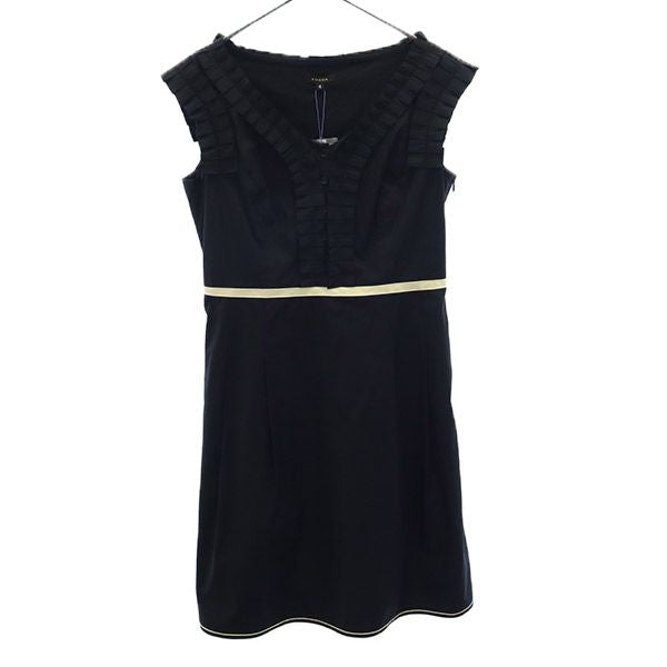 未使用 TOCCA トッカ 日本製 フリル ノースリーブ ワンピース 4 ブラック レディース