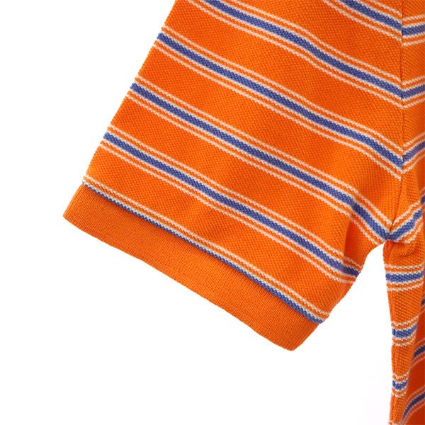 未使用 Polo by Ralph Lauren ポロバイラルフローレン ボーダー 半袖 ポロシャツ L(14-16) オレンジ 鹿の子 キッズ