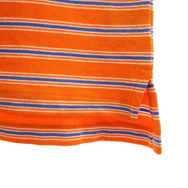 未使用 Polo by Ralph Lauren ポロバイラルフローレン ボーダー 半袖 ポロシャツ L(14-16) オレンジ 鹿の子 キッズ