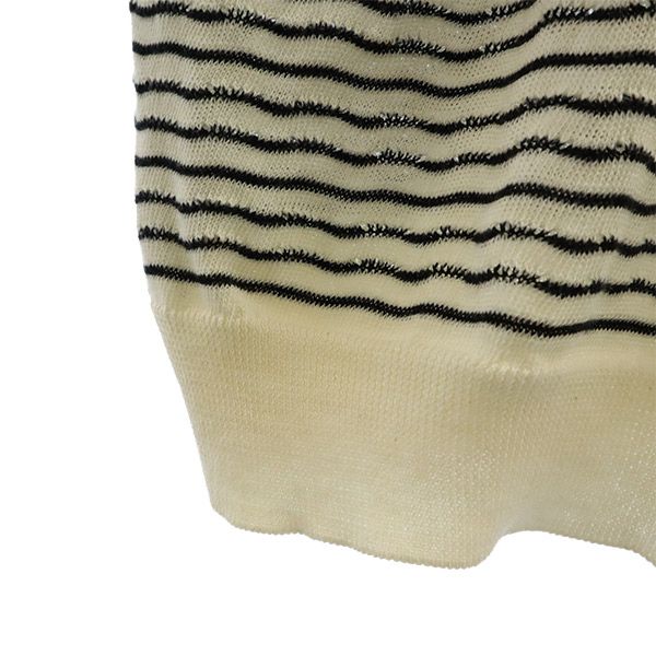 ザラ ボーダー 半袖 セーター L ホワイト系 ZARA ニット レディース