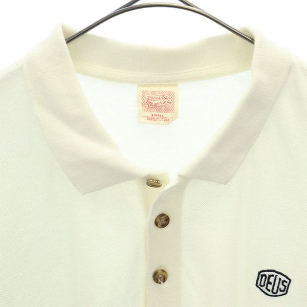 デウスエクスマキナ 半袖 ポロシャツ SMALL ホワイト Deus Ex Machina 鹿の子地 メンズ